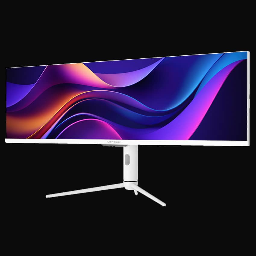 LC-M44-DFHD-120 Gaming Monitor mit grauem Hintergrund von vorne rechts