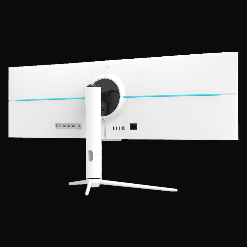 LC-M44-DFHD-120 Gaming Monitor mit grauem Hintergrund von hinten rechts