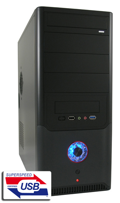 Frontansicht mit Superspeed USB-Logo von PC-Gehäuse 649B
