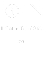 Icon zeigt ein Blatt mit einem "i" für Information, das Wort Informationsblatt und die Abkürzung "DE" für die deutsche Sprache
