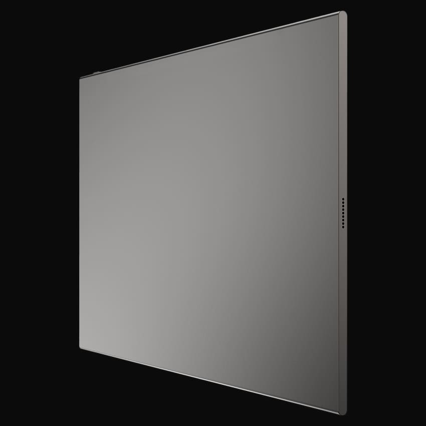 LC-M16-4K-UHD-P-OLED portabler Monitor mit grauem Hintergrund von hinten rechts