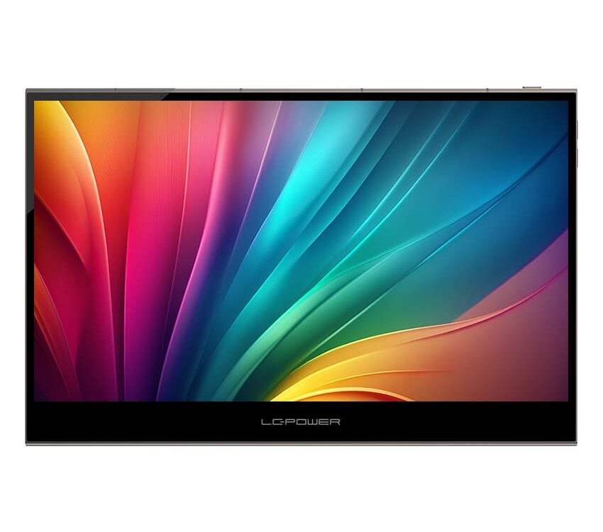 LC-M16-4K-UHD-P-OLED portabler Monitor mit weißem  Hintergrund von vorne