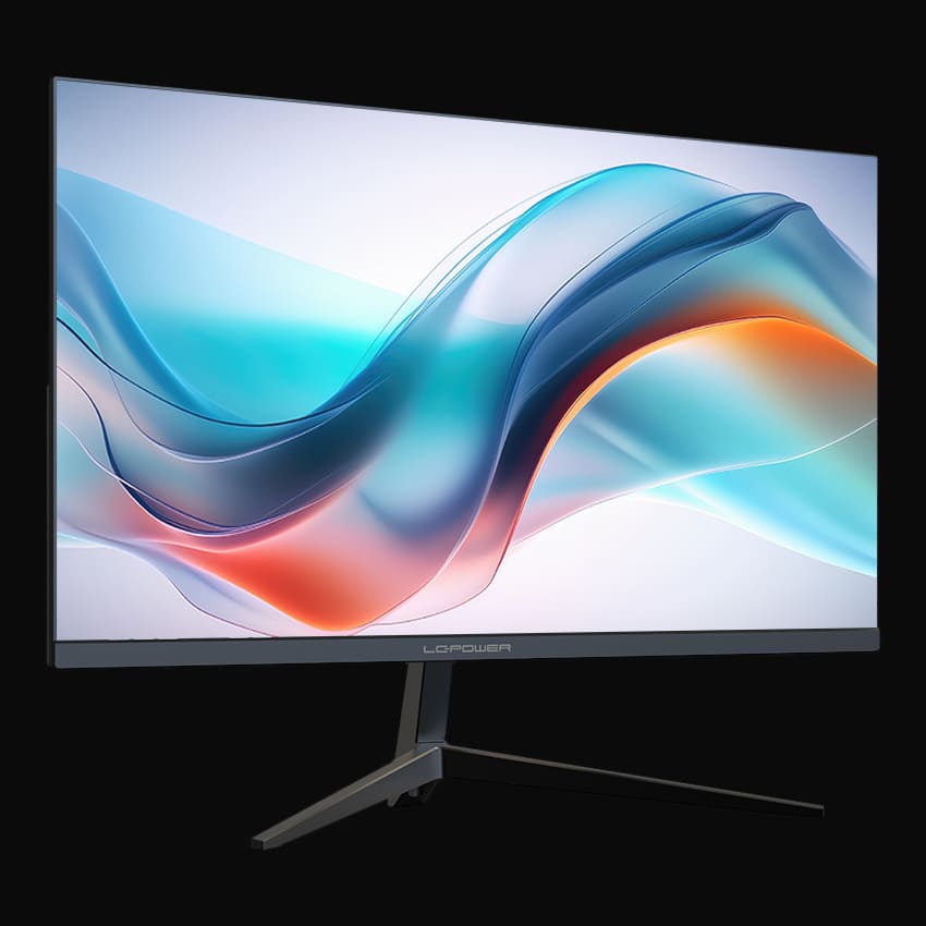 LC-M22-FHD-75 Monitor mit grauem Hintergrund von links vorne