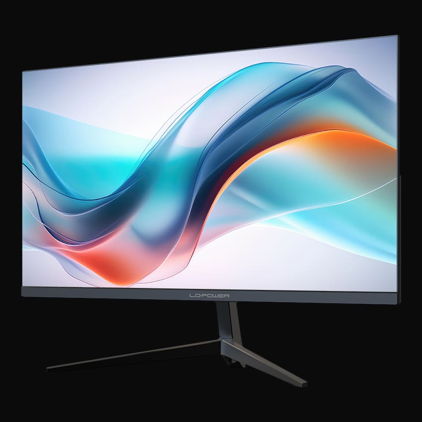 LC-M22-FHD-75 Monitor mit grauem Hintergrund von rechts vorne