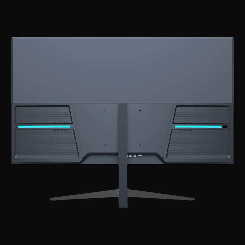 LC-M22-FHD-75 Monitor mit grauem Hintergrund von hinten