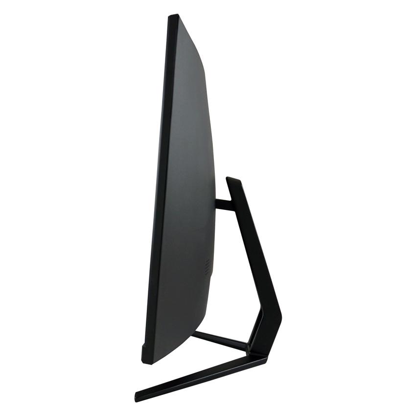 Seitliche Ansicht des Monitors, bei der die Rückseite des Monitors zu sehen ist