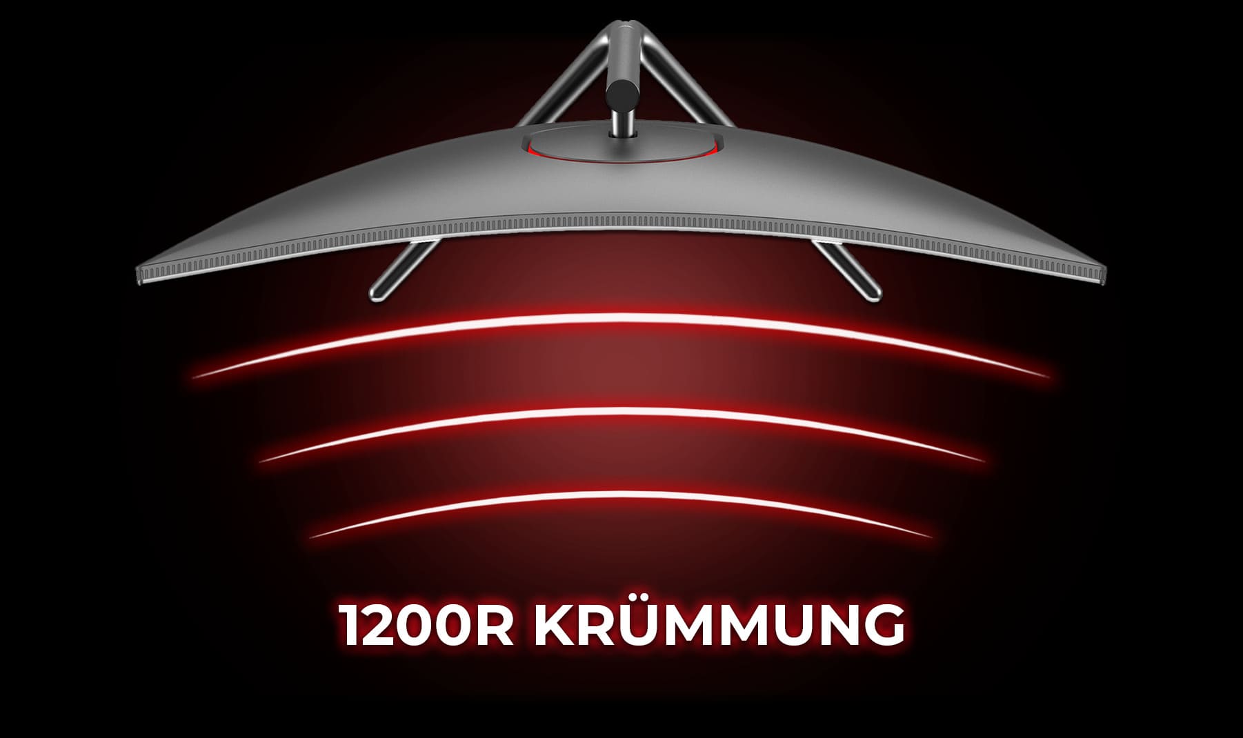 Der Monitor hat eine 1200R Kruemmung