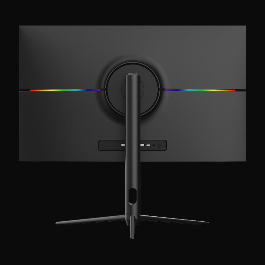 LC-M27-4K-UHD-144-V2 Gaming Monitor mit weißem Hintergrund von hinten