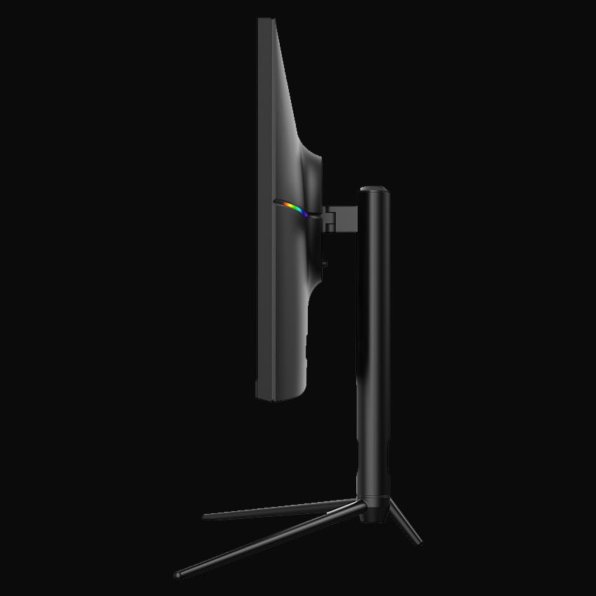 LC-M27-4K-UHD-144-V2 Gaming Monitor mit grauem Hintergrund von links