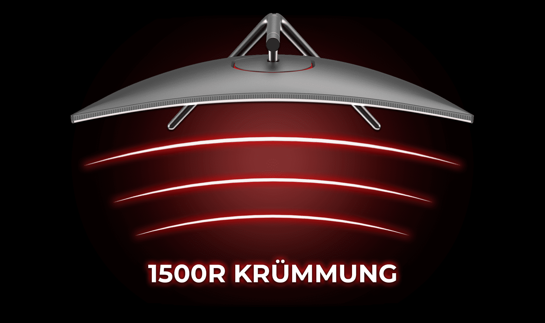 Der LC-M27-FHD-165-C-V2 Monitor hat eine 1500R Kruemmung