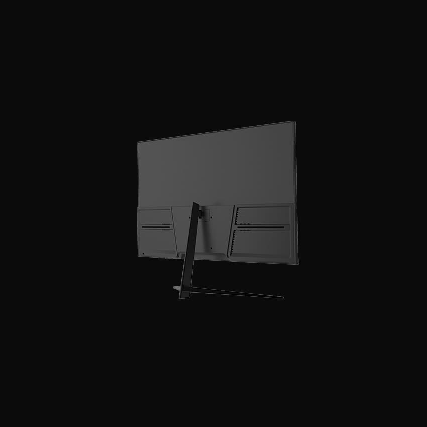 LC-M27-FHD-75 Monitor mit grauem Hintergrund von rechts hinten