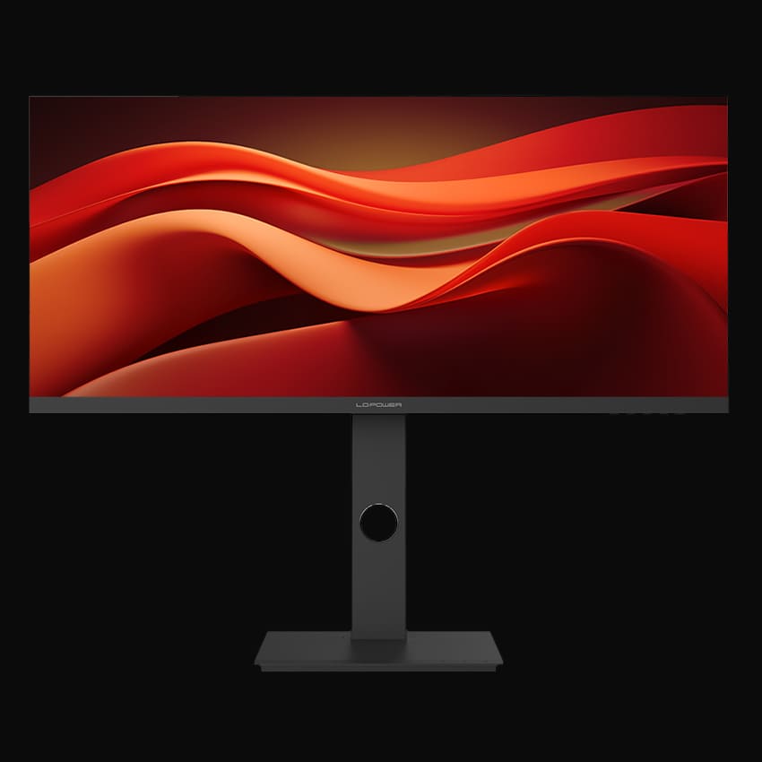 LC-M29-UW-UXGA-75 Monitor mit grauem Hintergrund von vorne