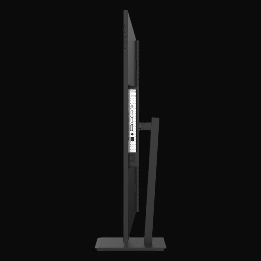 LC-M29-UW-UXGA-75 Monitor mit grauem Hintergrund hochkant von rechts