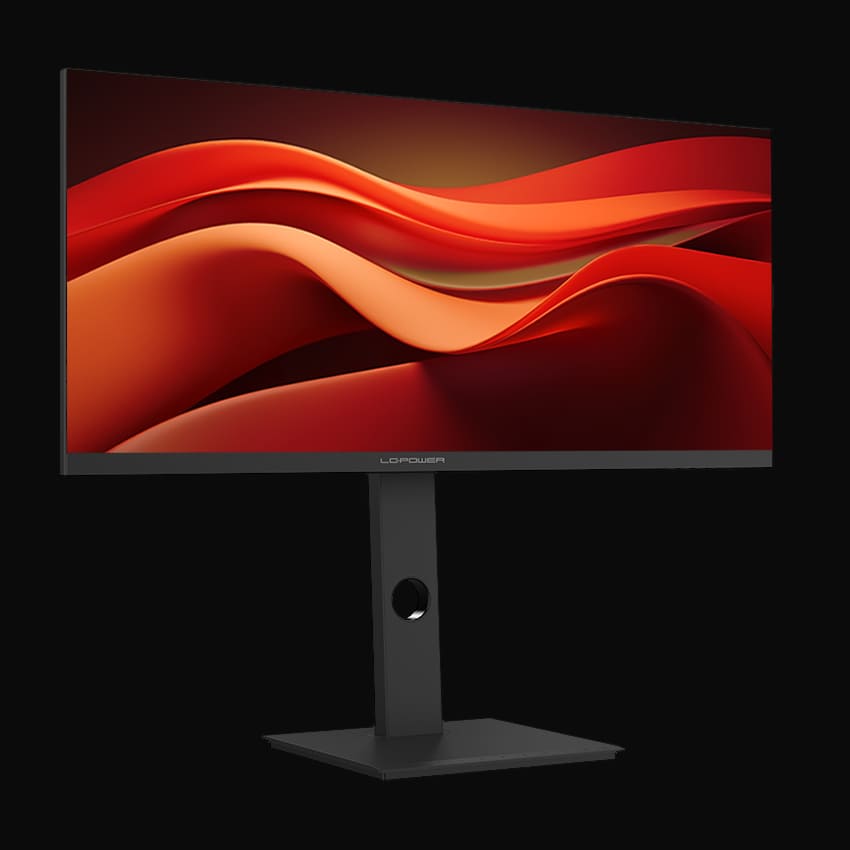 LC-M29-UW-UXGA-75 Monitor mit grauem Hintergrund von links vorne