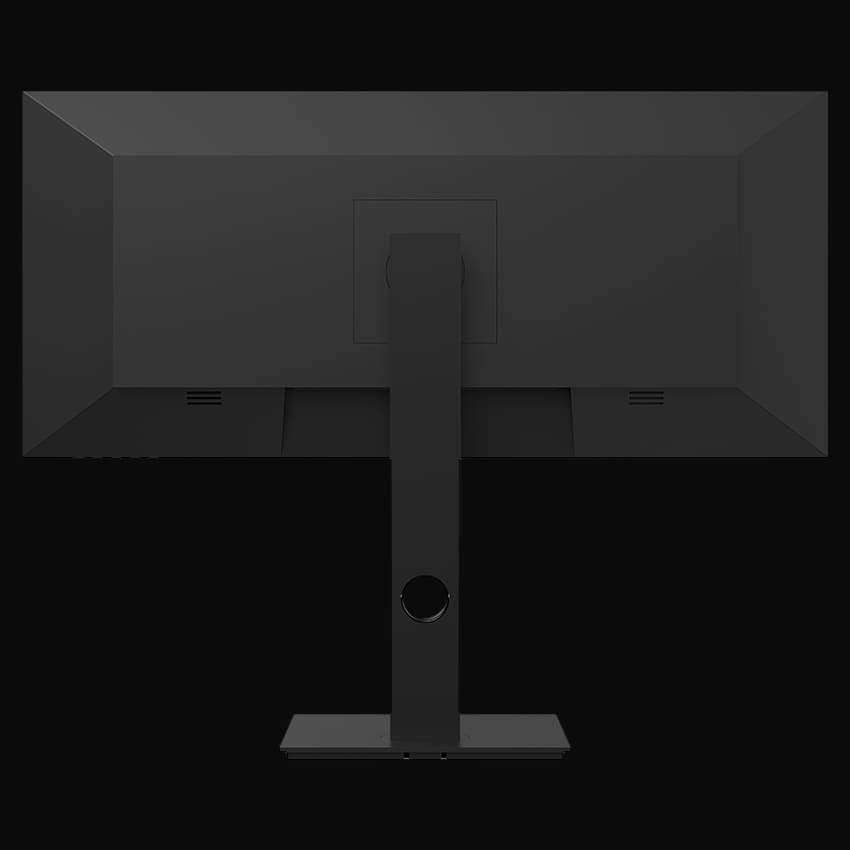 LC-M29-UW-UXGA-75 Monitor mit grauem Hintergrund von hinten