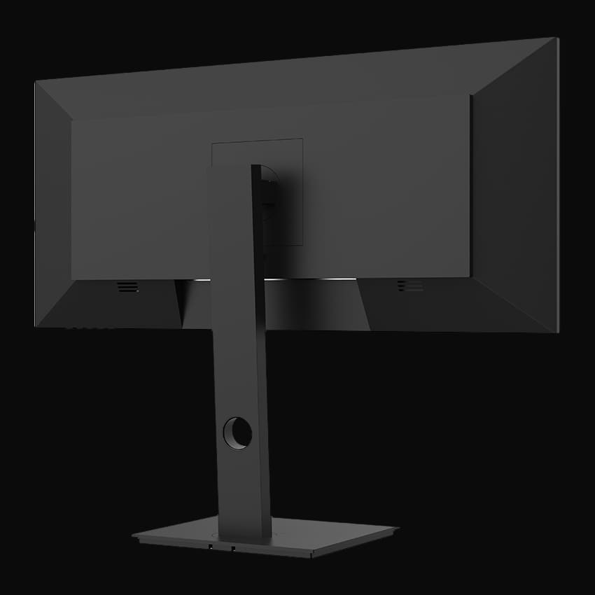 LC-M29-UW-UXGA-75 Monitor mit grauem Hintergrund von rechts hinten