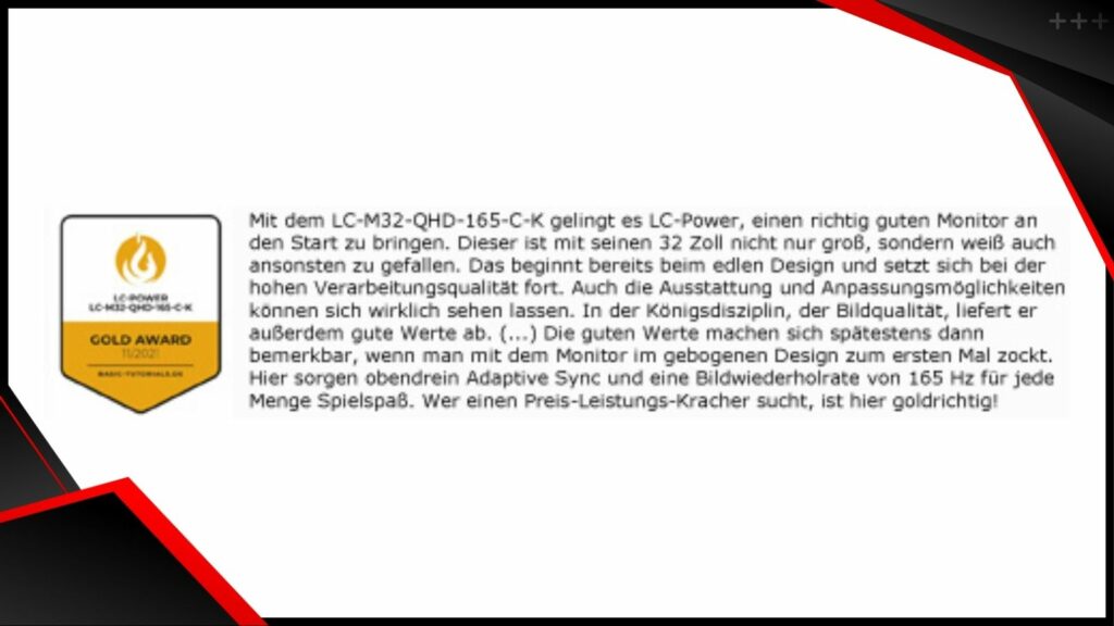 LC M32 QHD 165 C K review basic tutorials