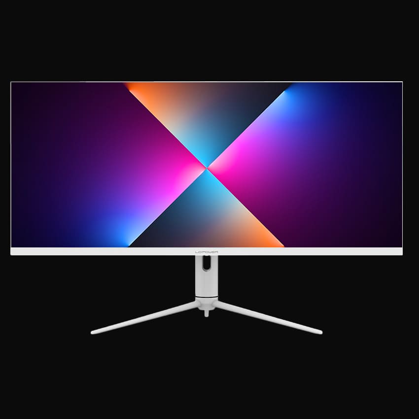 LC-M40-UWQHD-144 Gaming Monitor mit grauem Hintergrund von vorne