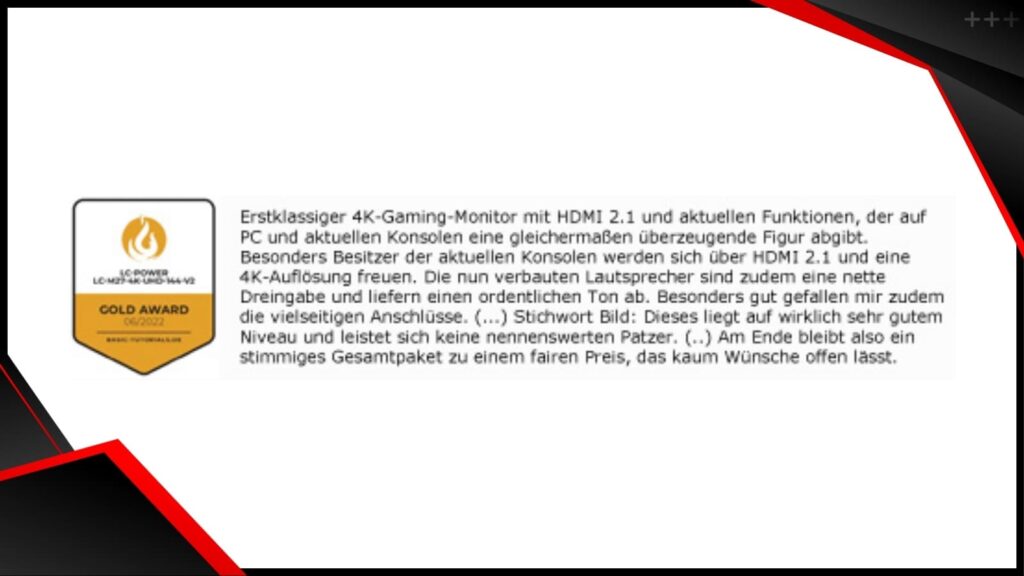 Review Basic tutorials.de LC M27 4K UHD 144 V2