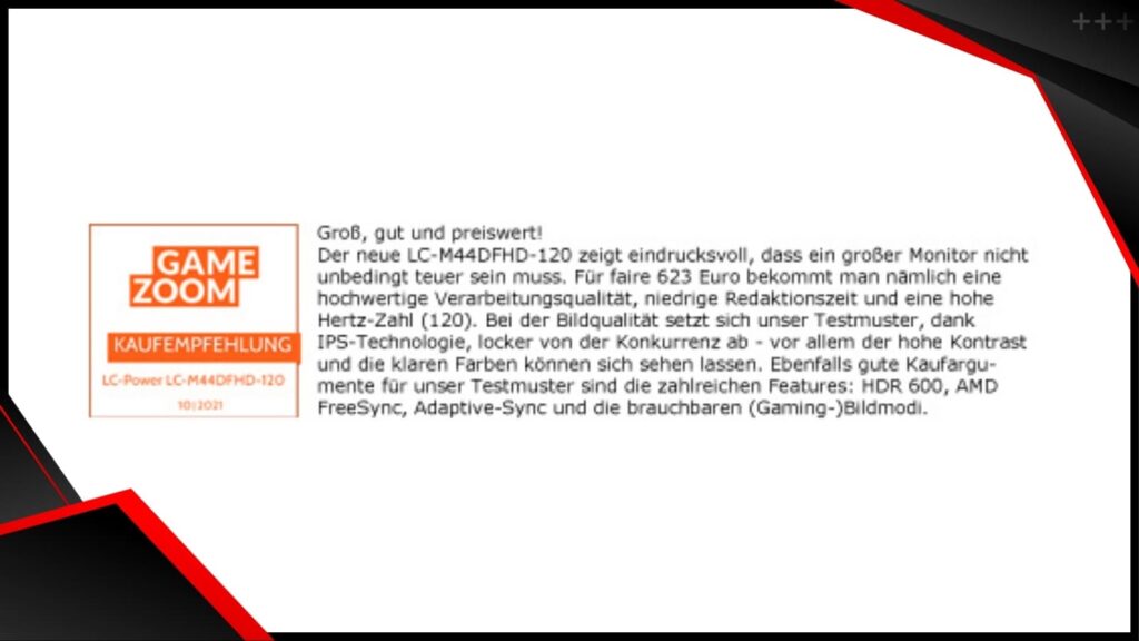 Review Gamezoom.net LC M44 DFHD 120