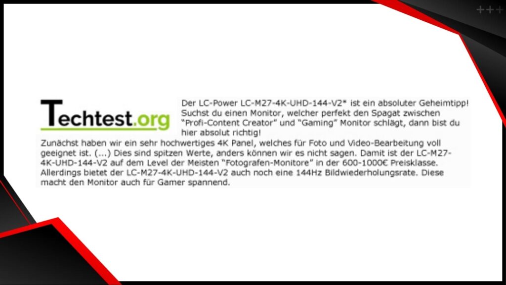 Review Techtest.org LC M27 4K UHD 144 V2