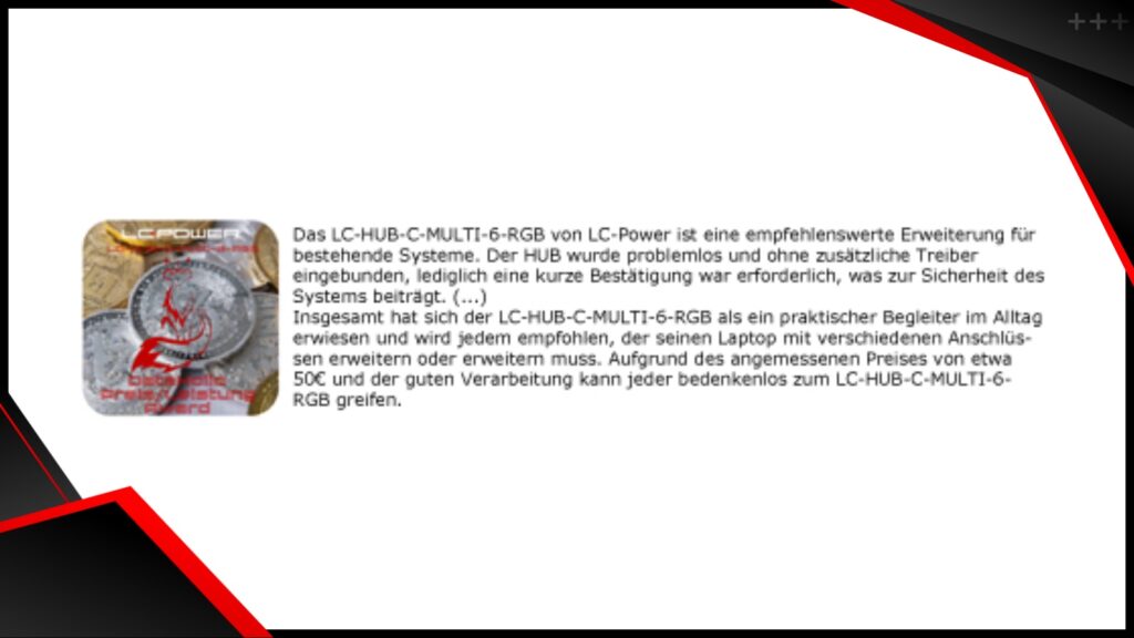 Review LC-HUB-C-MULTI-6-RGB dataholic.de