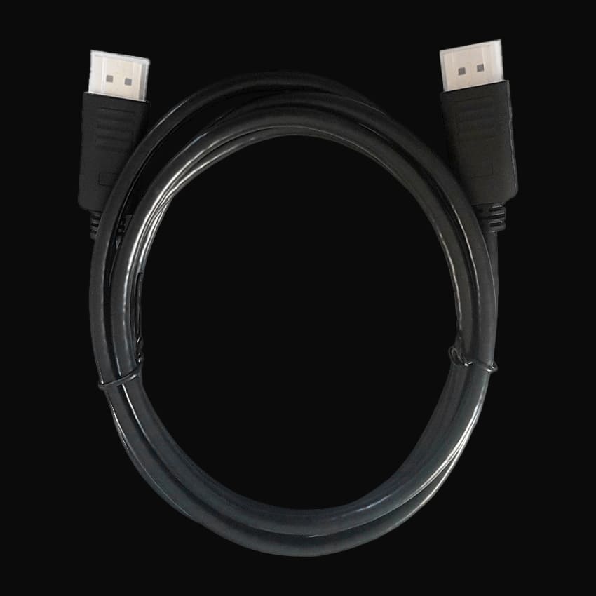 LC-C-DP-2M-1 Monitorkabel auf einem dunklen Hintergrund.