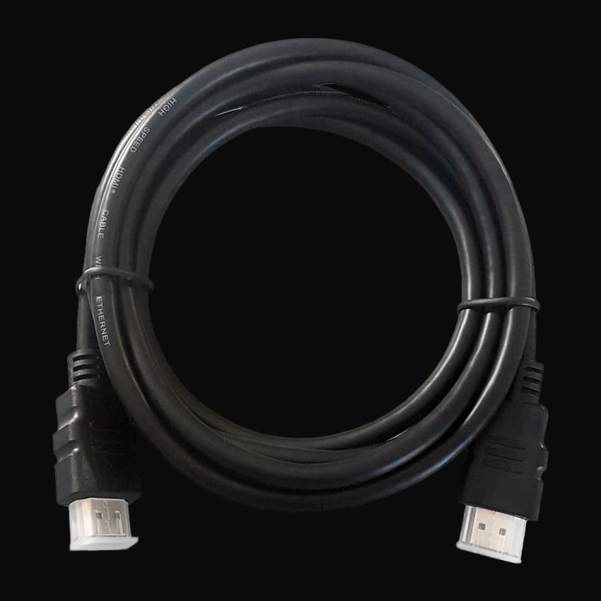 LC-C-HDMI-2M-1 Monitorkabel vor einem dunklen Hintergrund.