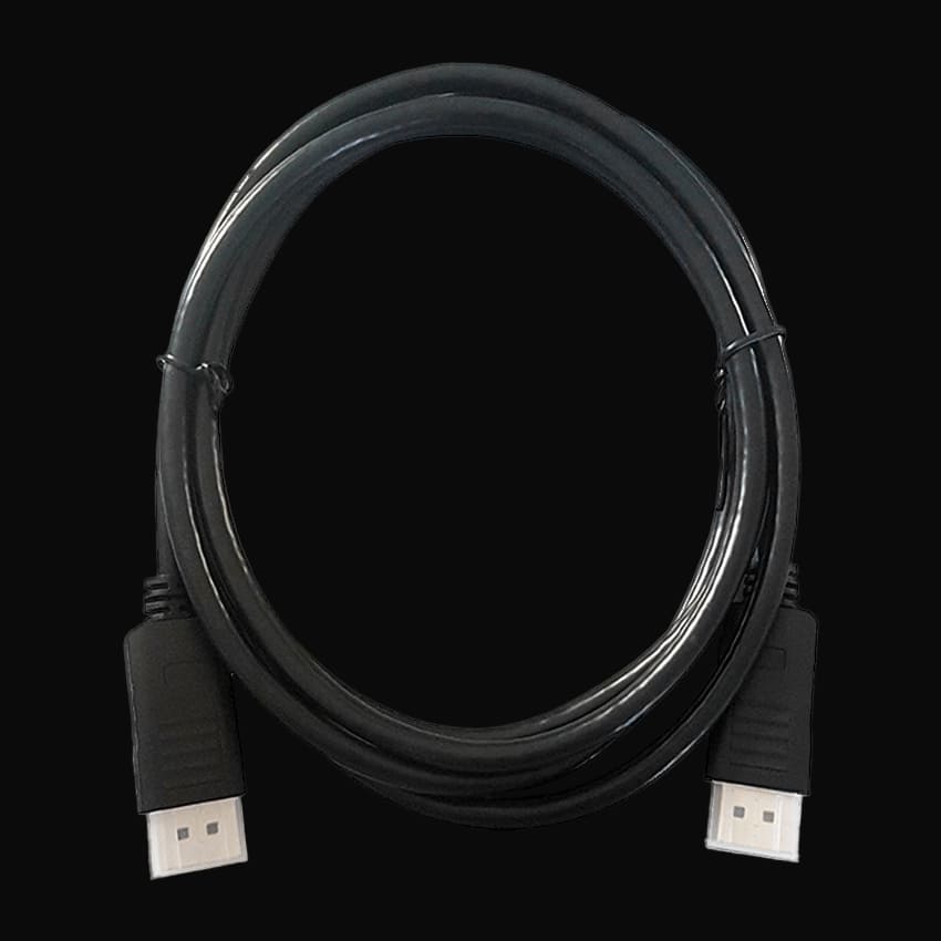 LC-C-DP-2M-1 Monitorkabel auf einem dunklen Hintergrund.