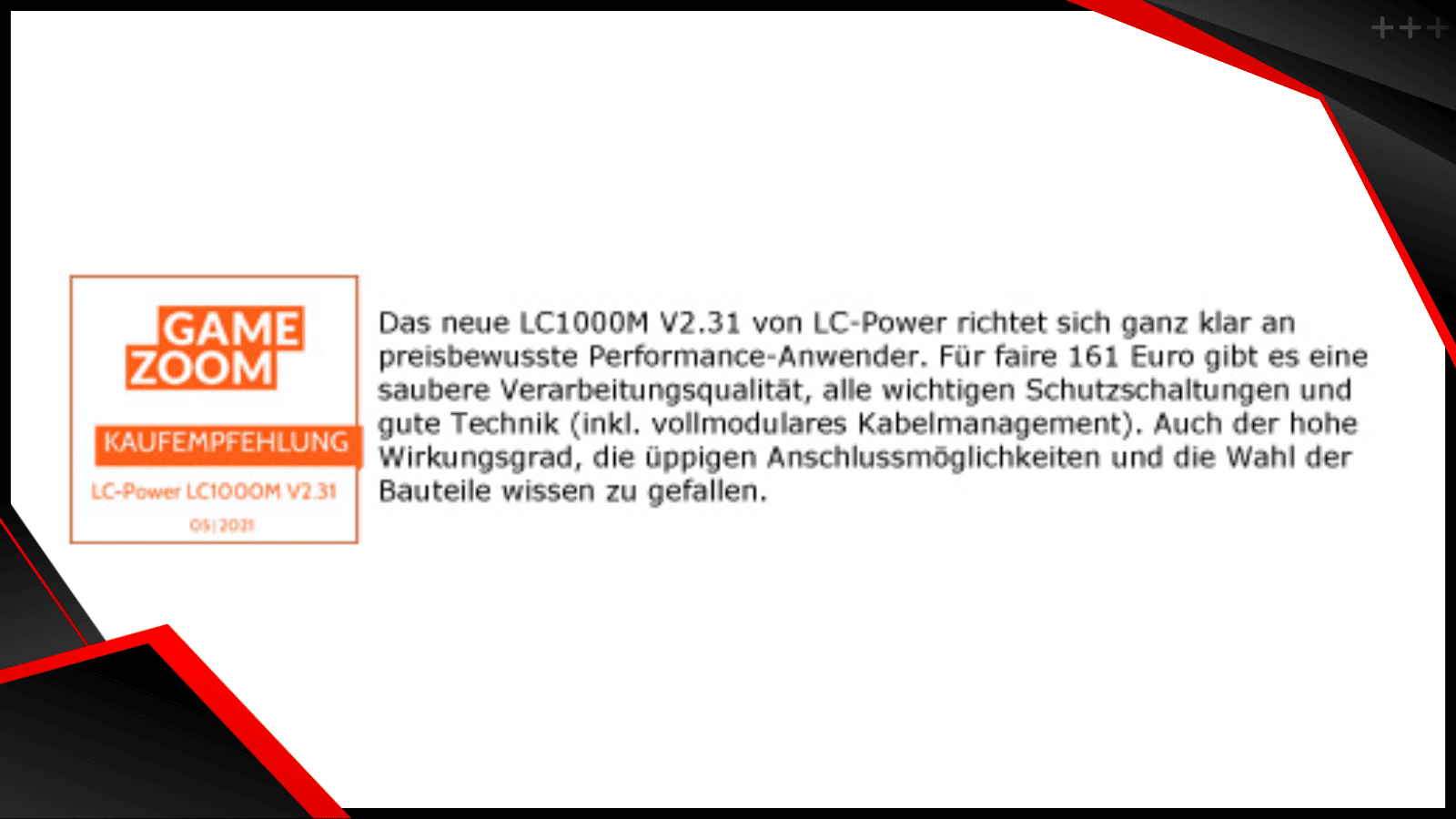 LC1000M V2.31 review gamezoom