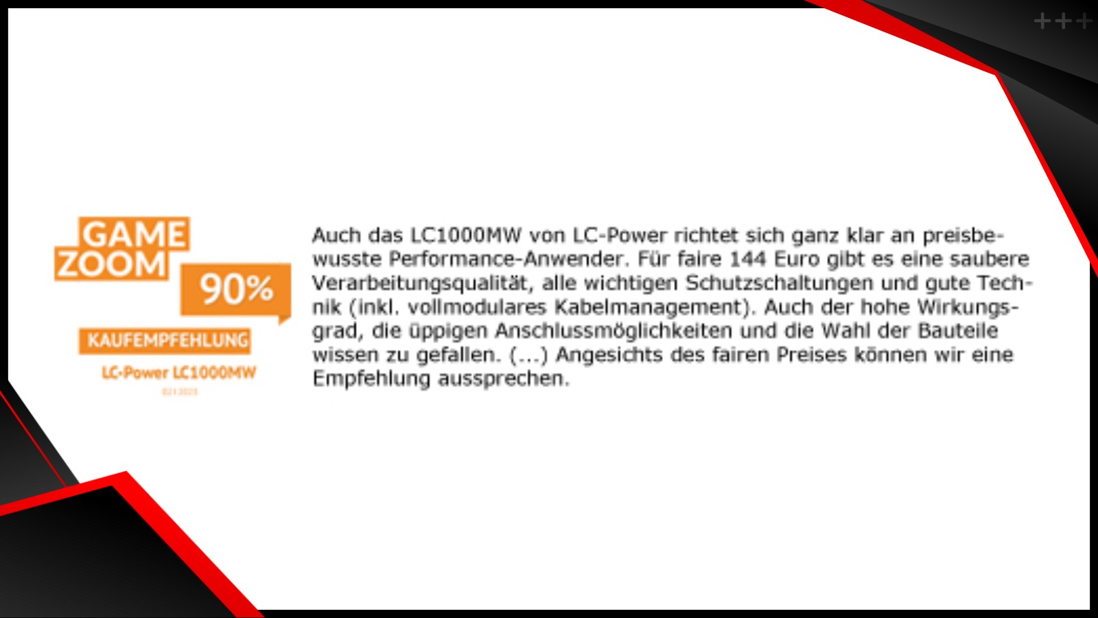 LC1000MW review gamezoom