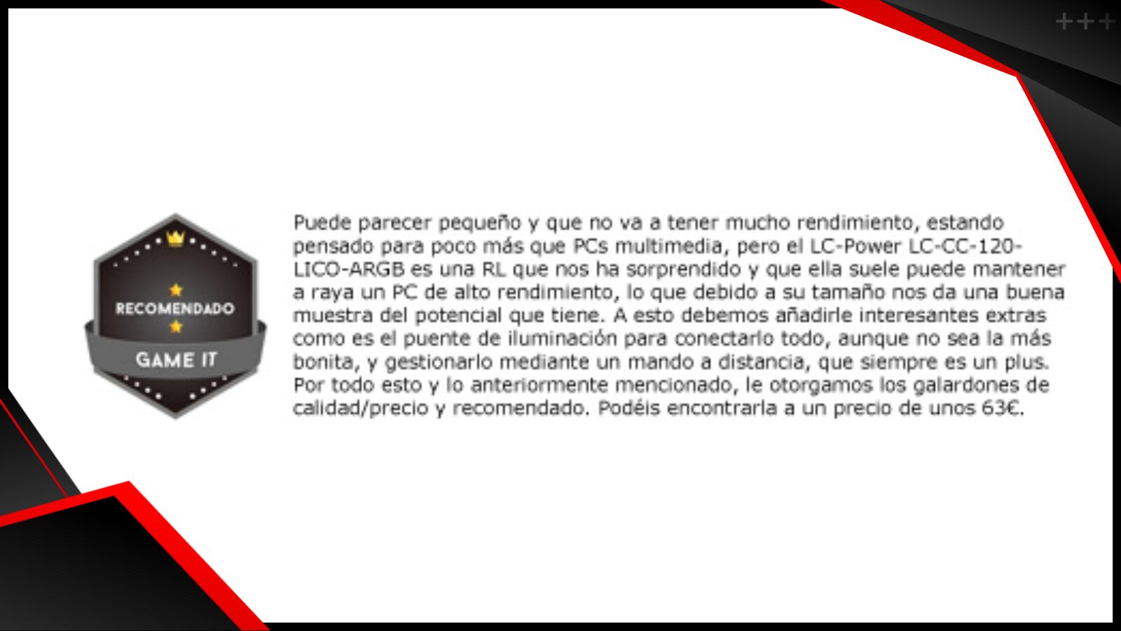 LC CC 120 LiCo ARGB review gameit.es
