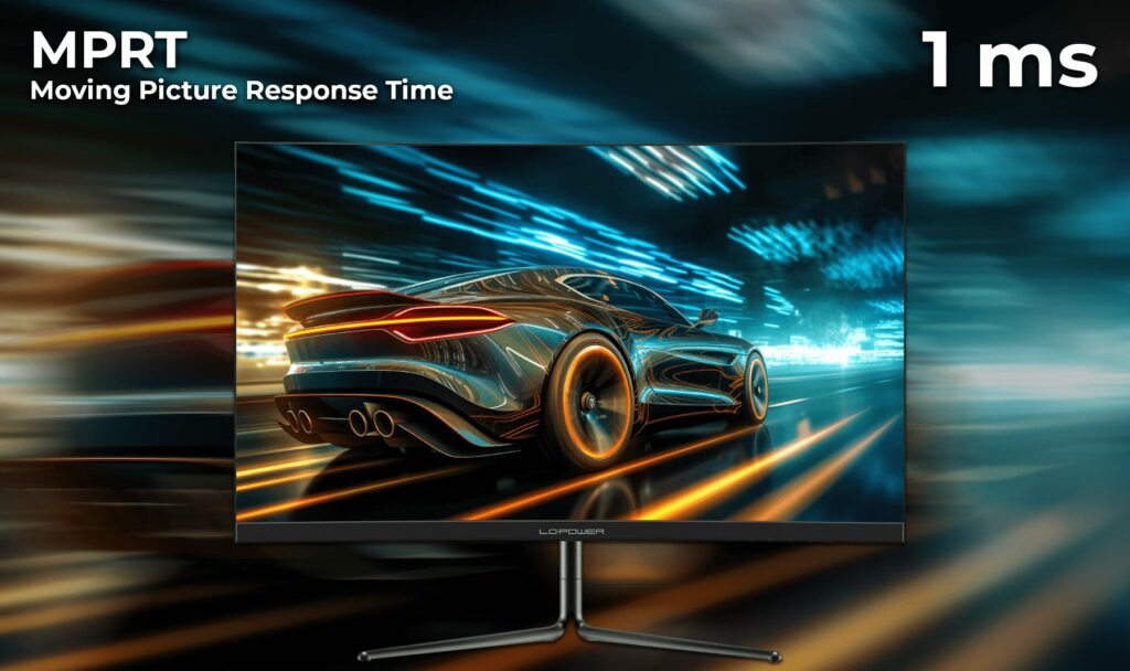 Der LC-M27-FHD-165-C-V2 Monitor hat eine Reaktionszeit von 1 Millisekunde MPRT