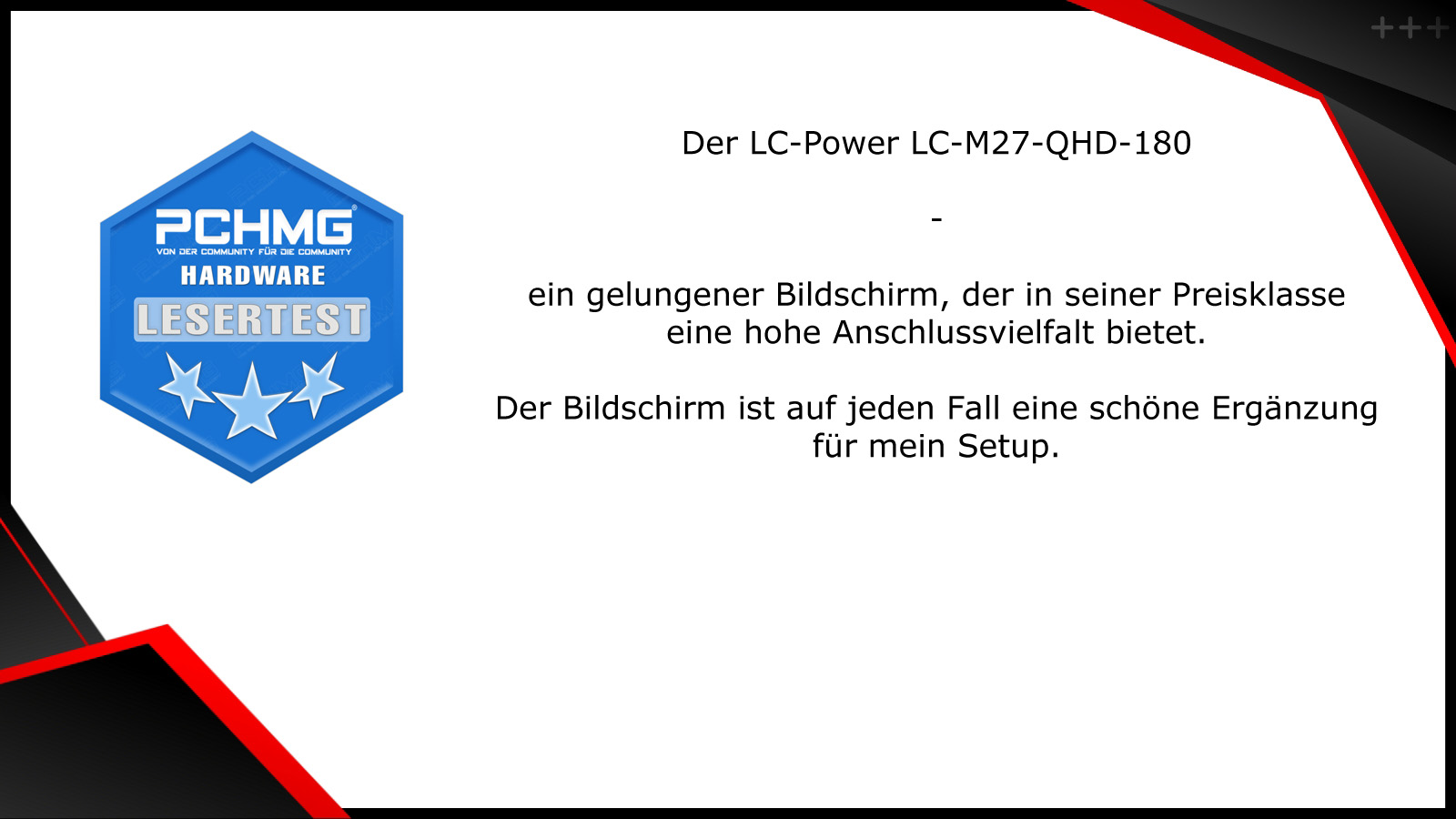 PCHMG Lesertest 3 LC M27 QHD 180