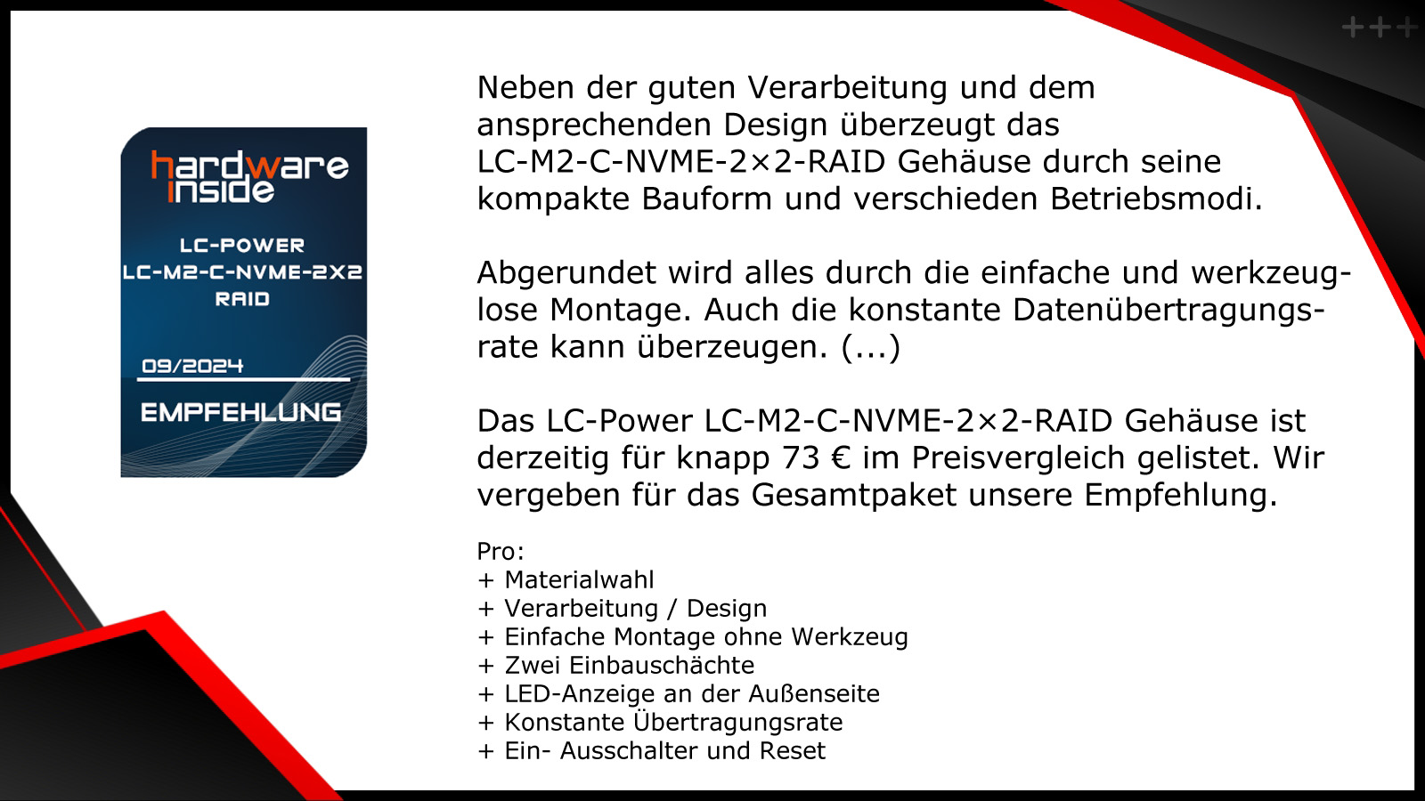 HardwareInside Review LC M2 C NVME 2×2 RAID
