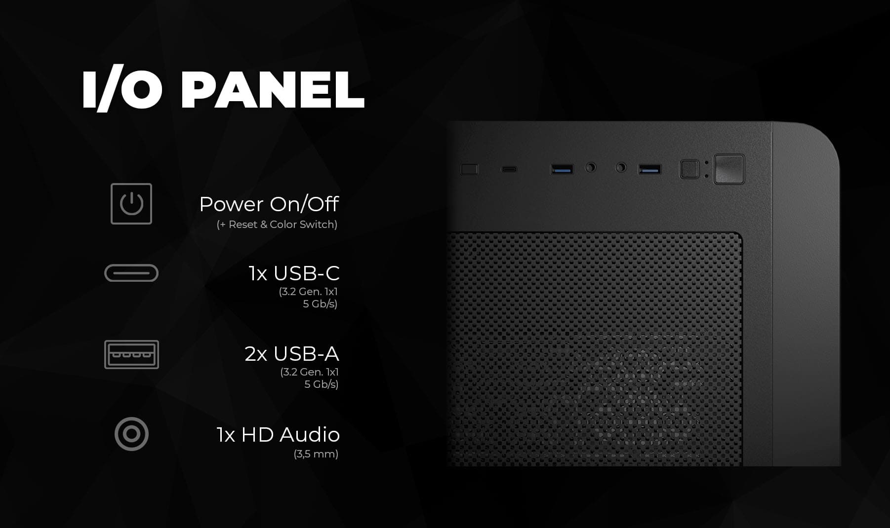 8001B Case Features Small IO Panel