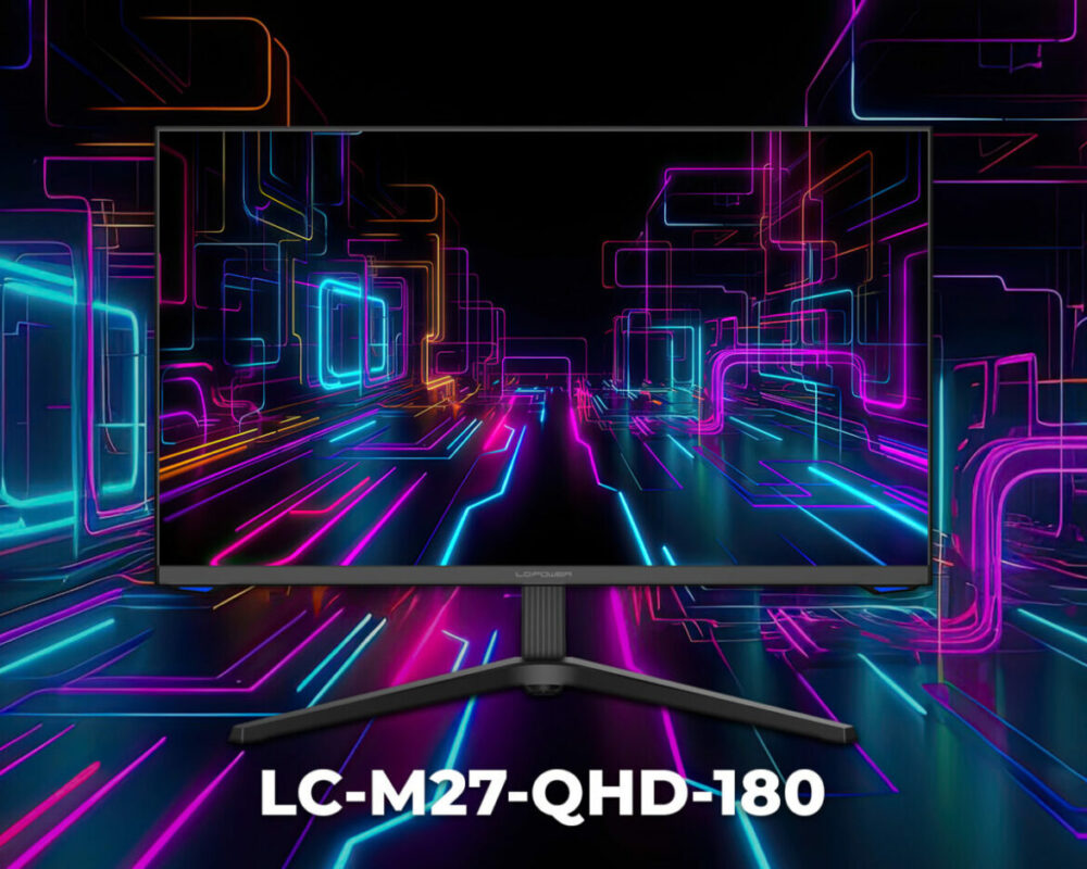 LC-M27-QHD-180 Gaming Monitor mit neonfarbenden Kabellinien
